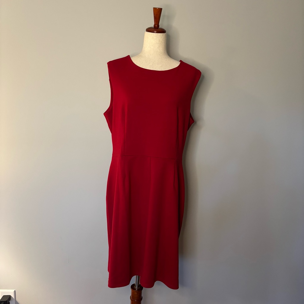 Nwt $228 Jude Connally Red Sleeveless Sheath Dress Size Xl
